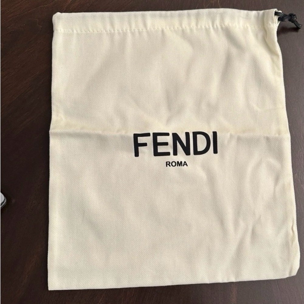 Set of 2 Fendi Ivory Dustbags  with Black Logo